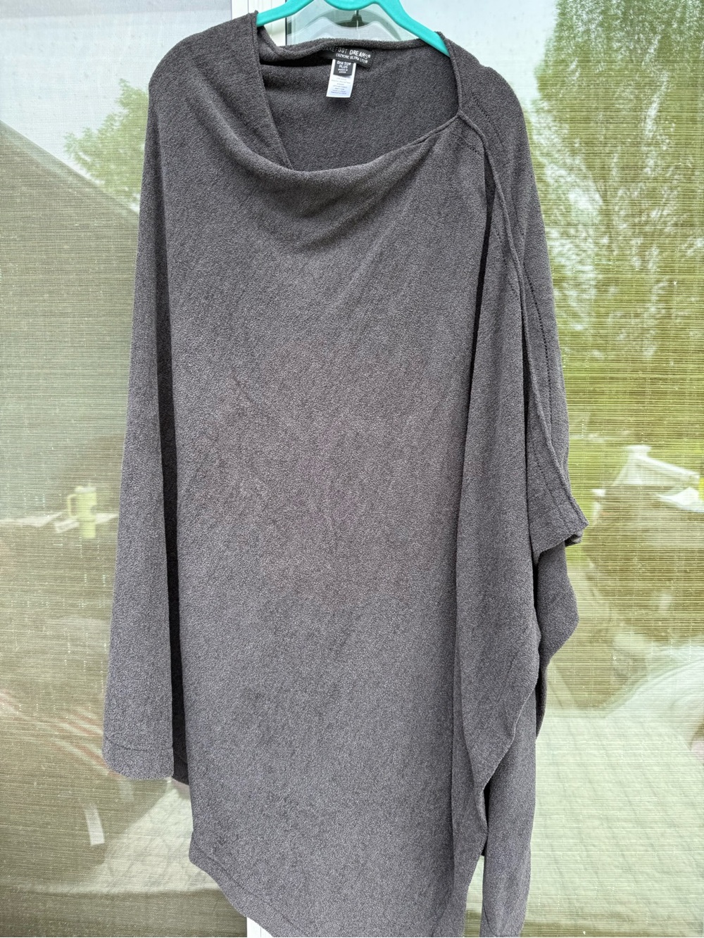 Barefoot dreams poncho size one size plus - like new charcoal color